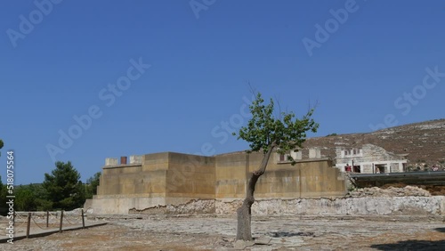 The world famous Knossos Palace of King Minos where, according to legend, Theseus killed the Minotaur. The ruins of the famous architectural monument of the Bronze Age, the Minoan civilization photo