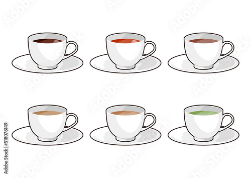 コーヒーカップと温かい飲み物　線あり