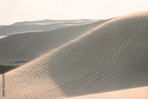 Beautiful sand dunes of Qatar desert at sunset time, wallpaper