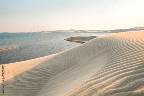 Desert in Qatar, sealine landscape during sunset  photo