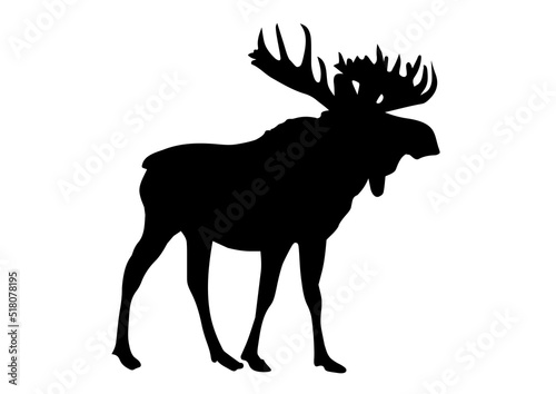 Fotobehang moose silhouette vector illustration