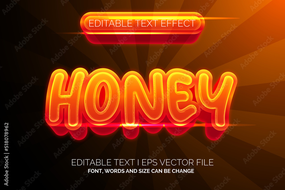 Modern orange honey Text Effect