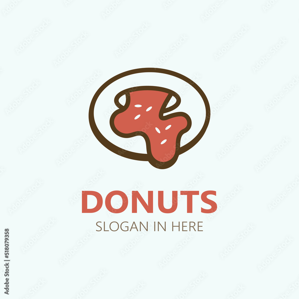 Obraz premium Donut logo image bakery food design, theme business template