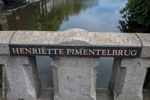 Henriëtte Henriquez Pimentel Bridge Sign At Amsterdam The Netherlands 21-6-2022 photo