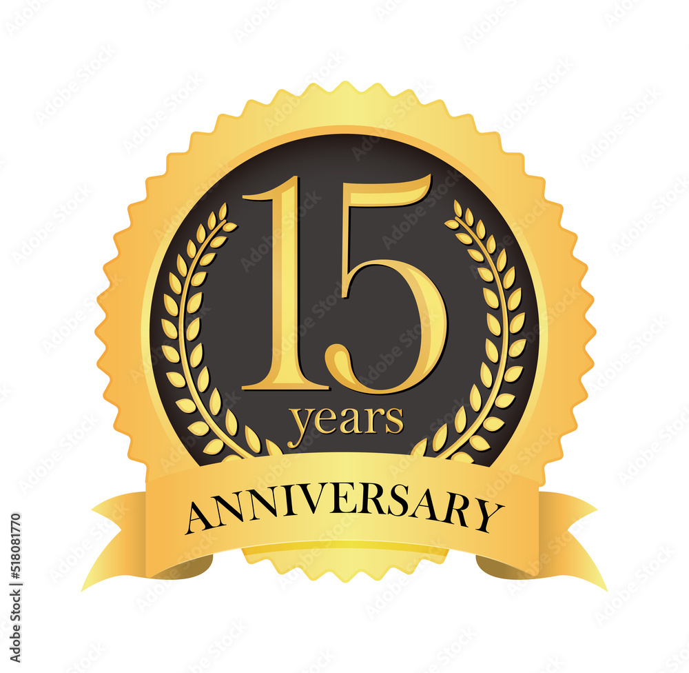 Golden anniversary medal icon | 15th anniversary Golden anniversary medal icon | 15th anniversary