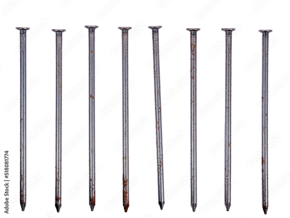 Old rusty nails isolated on white background Old rusty nails isolated on white background