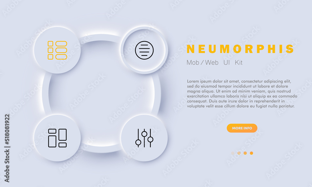 App menu set icon. Application, list, tiles, bar, control panel ...