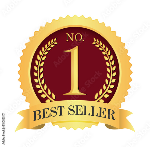 No.1 medal icon illustration | best seller