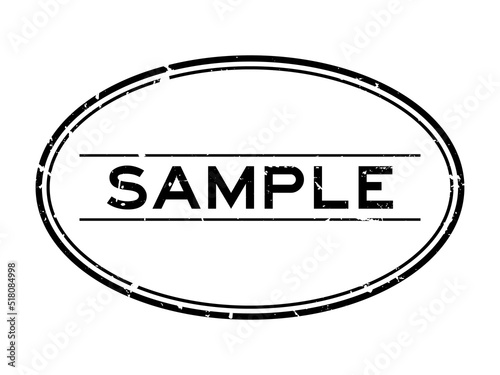 Grunge black sample word oval rubber seal stamp on white background