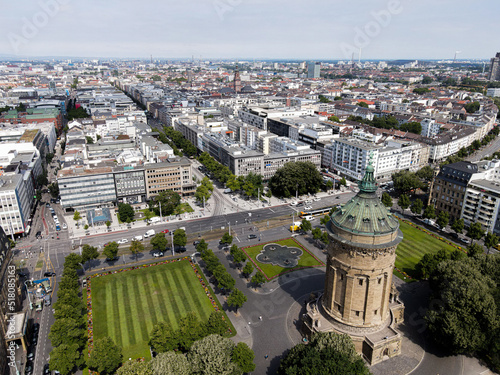 Aerial view on city center of Mannheim in Germany