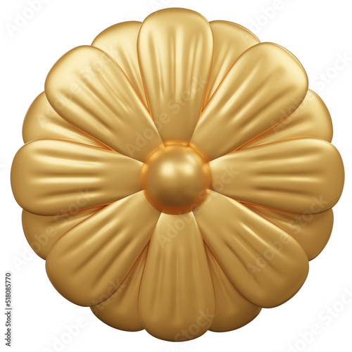 3d Flower gold