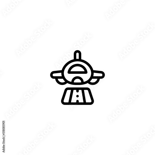 Plane landing or take off Outline Icon, Logo, and illustration