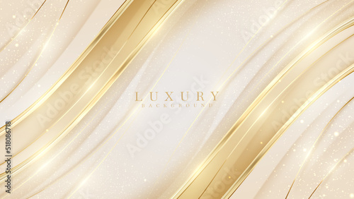Obraz na plátně Luxury abstract gold background with glitter light effect decoration