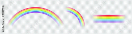 Vector isolated rainbow object, on transparent background.