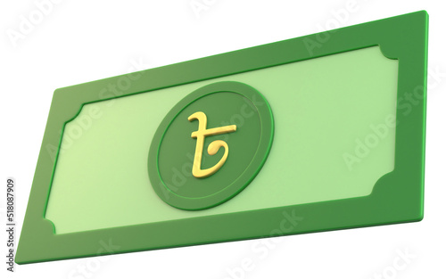 3D Money with Bangladesh Taka Currency Symbol