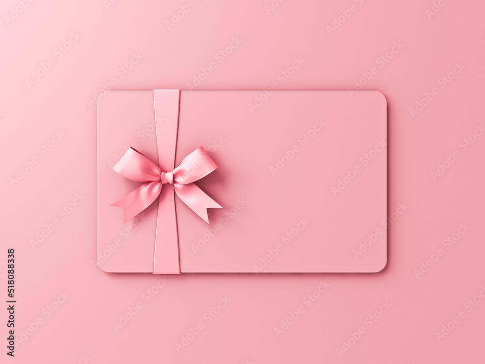 All pink concept blank pink pastel color gift card or gift voucher with