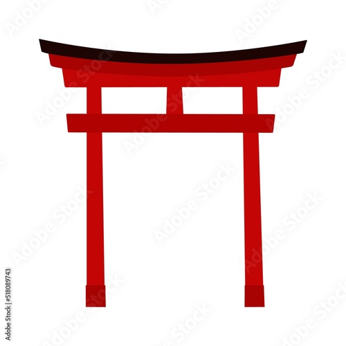 Torii traditional Japanese religious symbol, gateway to the sanctuary, sacred space, made of stone or wood, tourist attraction