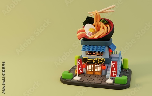 Photography Ramen noodles restaurant little shop concept