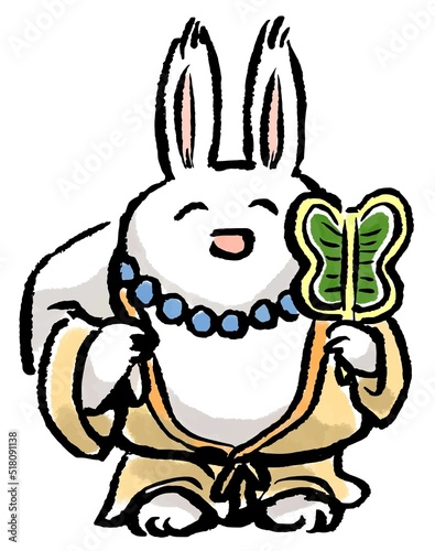 うさぎの七福神_布袋尊のイラスト