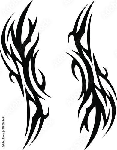 Vector tribal tattoo. Silhouette illustration. Isolated abstract element.