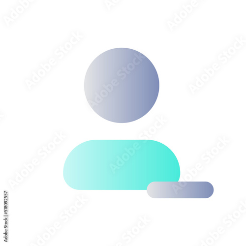 Remove contact flat gradient color ui icon. Delete unwanted user. Address book. Manage content. Simple filled pictogram. GUI, UX design for mobile application. Vector isolated RGB illustration