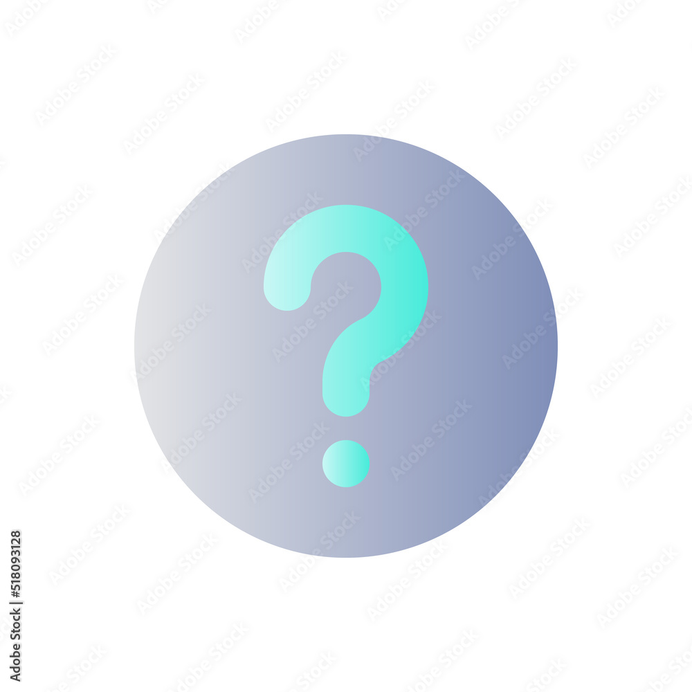 Question mark flat gradient color ui icon. Identify unknown device. Support page. Fix problem. Simple filled pictogram. GUI, UX design for mobile application. Vector isolated RGB illustration Question mark flat gradient color ui icon. Identify unknown device. Support page. Fix problem. Simple filled pictogram. GUI, UX design for mobile application. Vector isolated RGB illustration