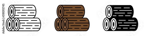 Wood icon. Log icon, vector illustration