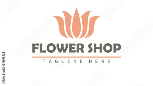 simple minimalist flower shop logo vector with tulip flower. 