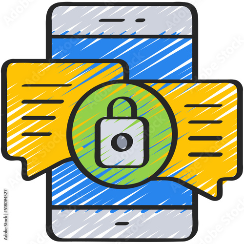 Mobile Message Security Icon