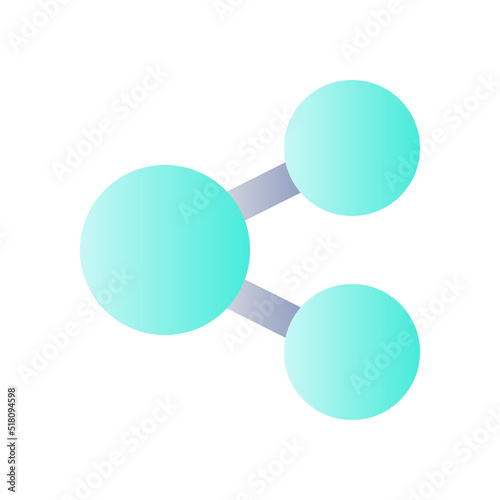 Share flat gradient color ui icon. Button for social networking service. Spread dot in two directions. Simple filled pictogram. GUI, UX design for mobile application. Vector isolated RGB illustration