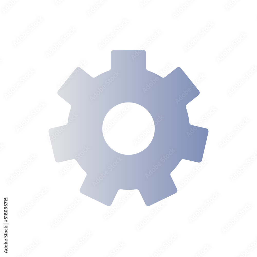 Settings gear flat gradient color ui icon. Device configuration. Developer mode. Setup button. Simple filled pictogram. GUI, UX design for mobile application. Vector isolated RGB illustration Settings gear flat gradient color ui icon. Device configuration. Developer mode. Setup button. Simple filled pictogram. GUI, UX design for mobile application. Vector isolated RGB illustration