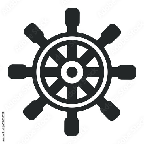 Steering wheel of a ship - web icon, illustration on a white background, glyph style