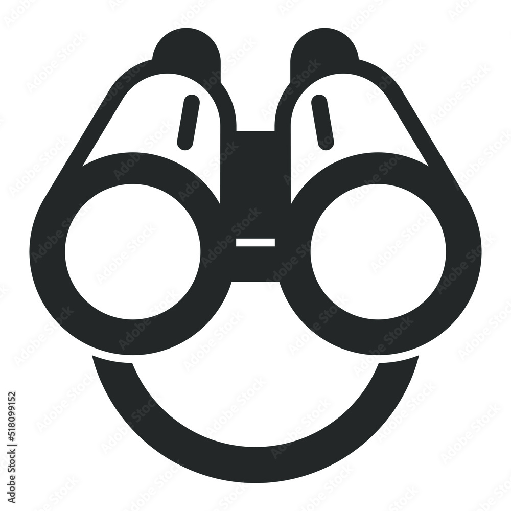 Optical binoculars with strap - web icon, illustration on white background, glyph style