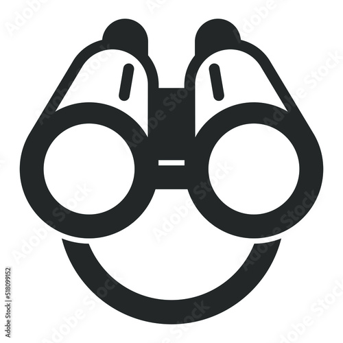 Optical binoculars with strap - web icon, illustration on white background, glyph style