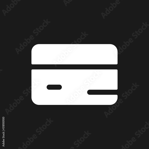 Close bank account dark mode glyph ui icon. Electronic operations. User interface design. White silhouette symbol on black space. Solid pictogram for web, mobile. Vector isolated illustration