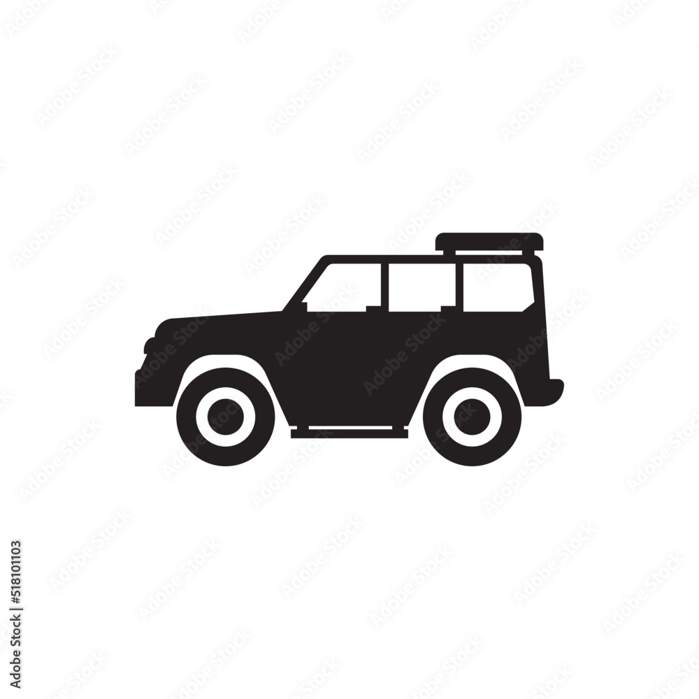 Black 4x4 car illustration front