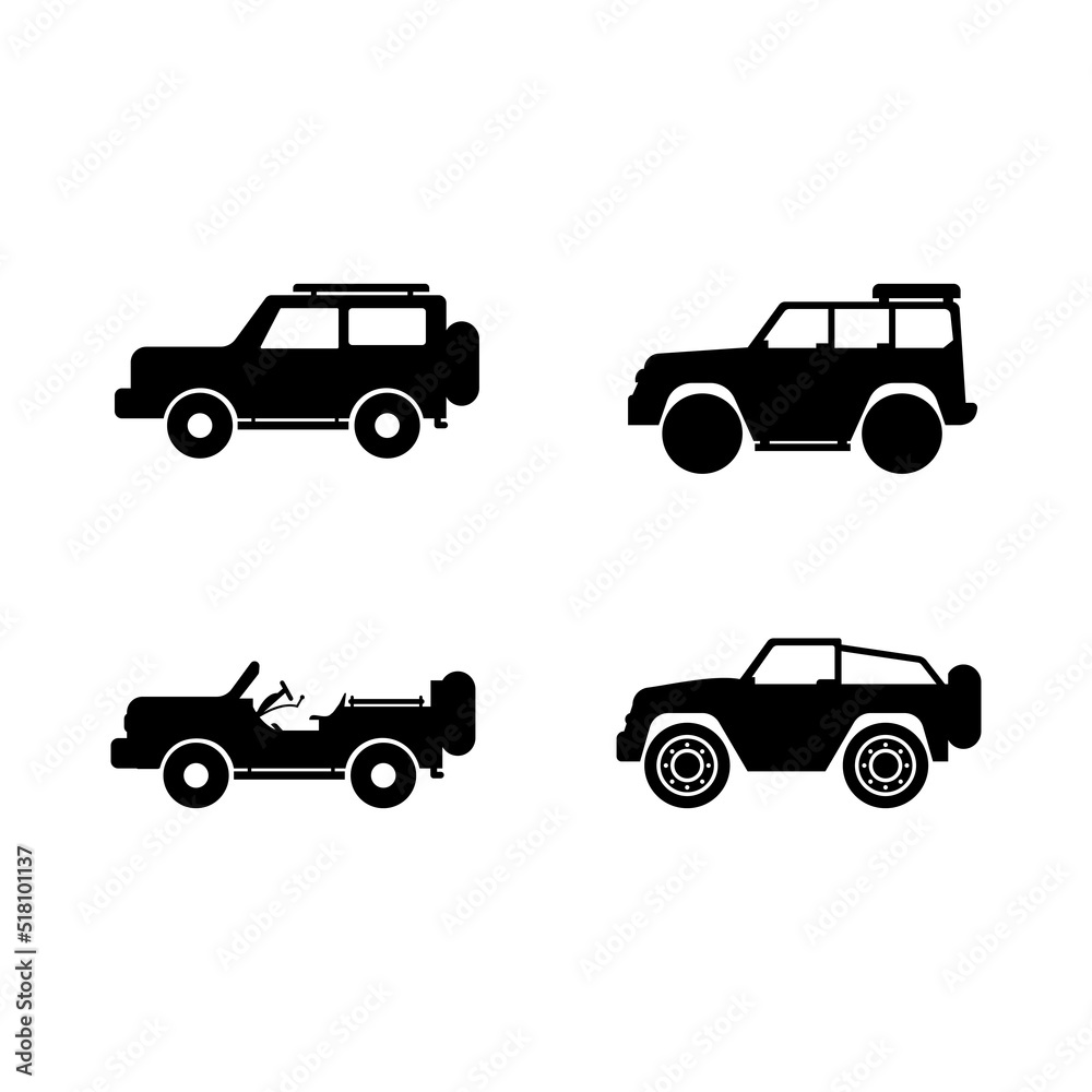 Black 4x4 car illustration front