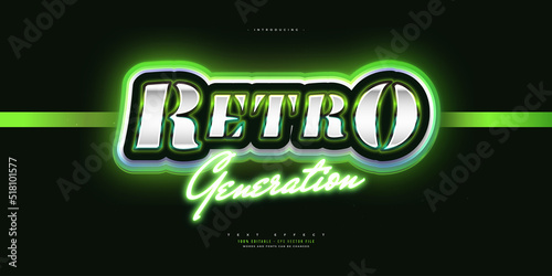 Retro Text Style with Glowing Green Neon Effect
