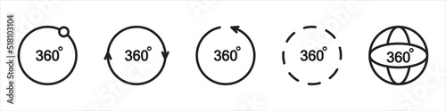 360 degree views of vector circle icons set isolated from the background.