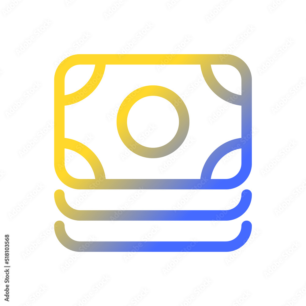 Cash pixel perfect gradient linear ui icon. Paper money bundle. Pile of banknotes. Financial transaction. Line color user interface symbol. Modern style pictogram. Vector isolated outline illustration Cash pixel perfect gradient linear ui icon. Paper money bundle. Pile of banknotes. Financial transaction. Line color user interface symbol. Modern style pictogram. Vector isolated outline illustration