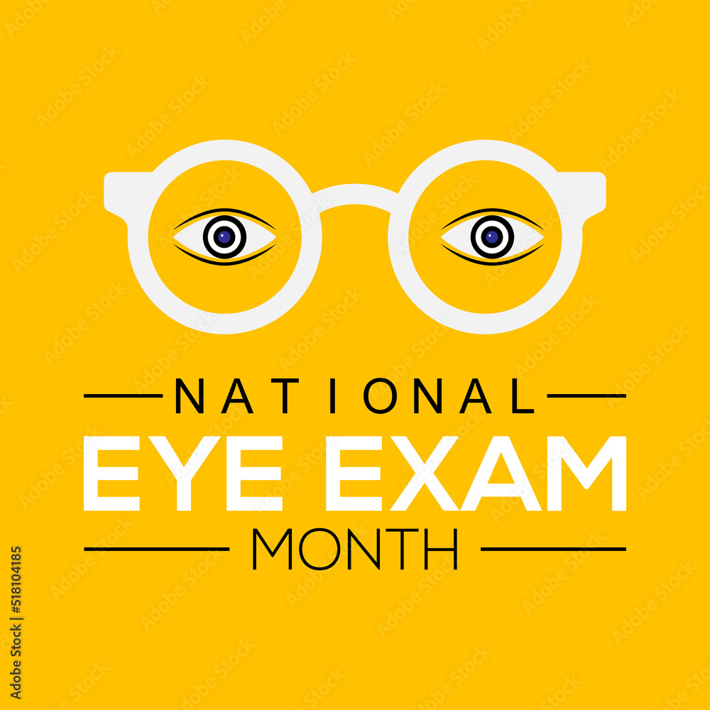 August is National Eye Exam Month. Holiday concept. Template for background, banner, card, poster .