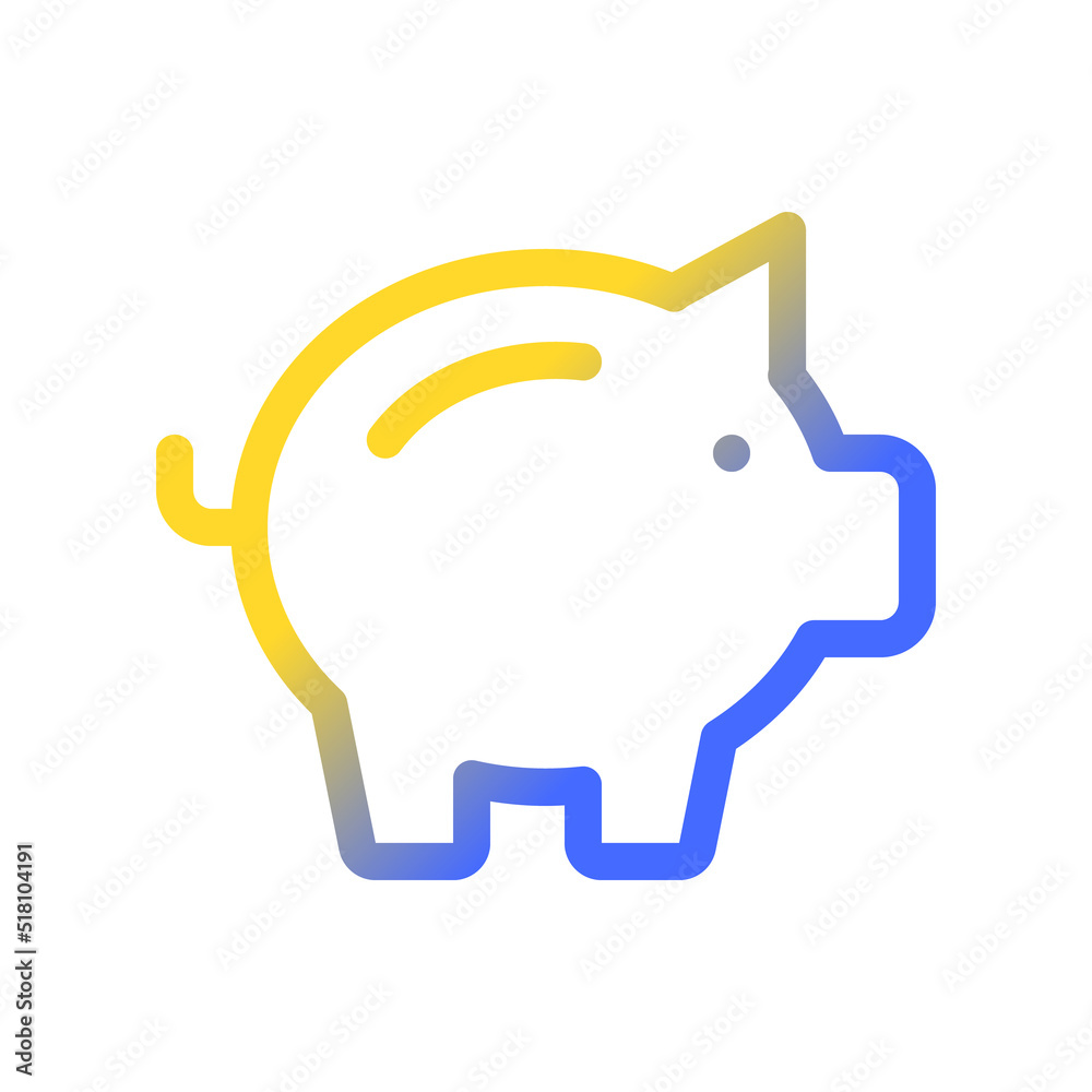 Piggy bank pixel perfect gradient linear ui icon. Money savings. Investment and business. Finance. Line color user interface symbol. Modern style pictogram. Vector isolated outline illustration Piggy bank pixel perfect gradient linear ui icon. Money savings. Investment and business. Finance. Line color user interface symbol. Modern style pictogram. Vector isolated outline illustration