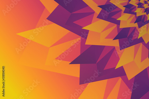 beautiful modern abstract illustration in the form of half a flower with a striped dark blue and yellow, orange pattern. Template for cover, flyer or banner. High quality illustration.