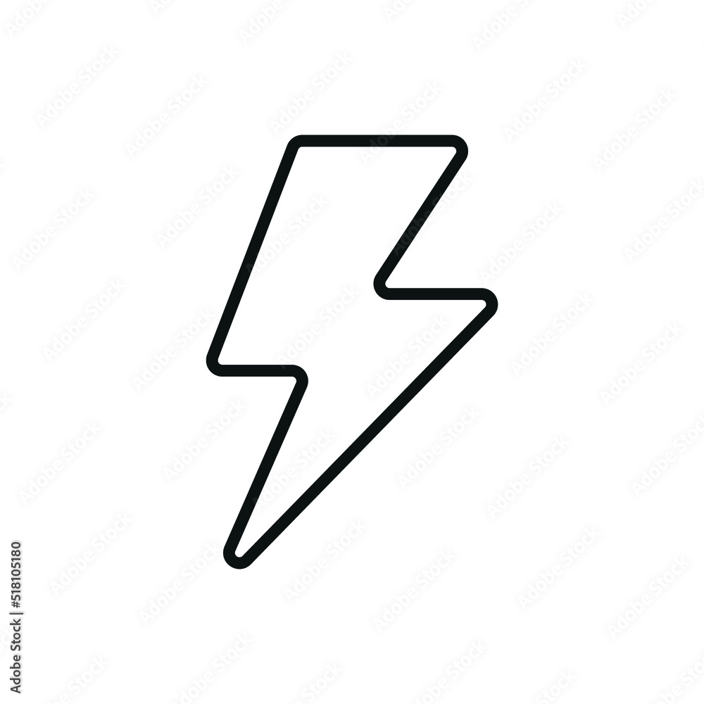 Lightning bolt icon - editable stroke Lightning bolt icon - editable stroke
