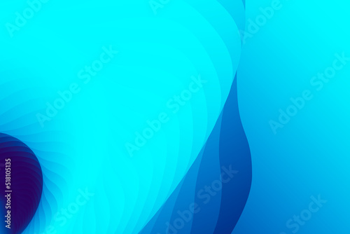 beautiful modern illustration in the form of unusual wavy lines of blue, azure and cyan on a gradient azure blue background. Template for cover, flyer or banner. High quality illustration.