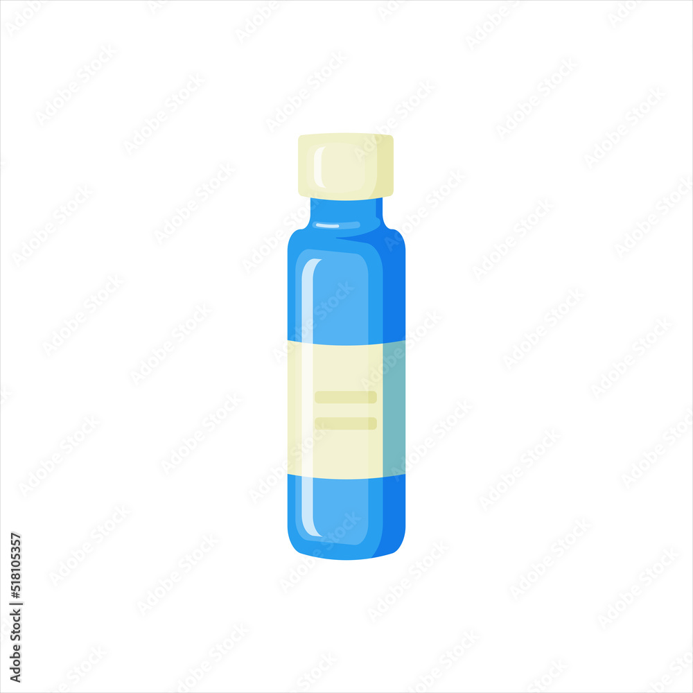 Medical bottle with label. Flat vector illustration.
Medical bottle with label. Flat vector illustration.