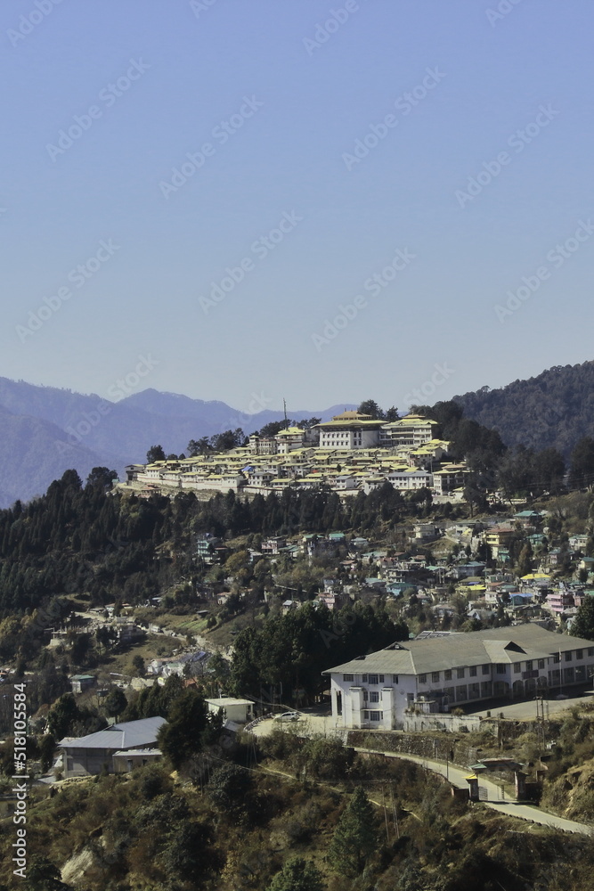 tawang hill station and monastery, located on himalayan foothills in arunachal pradesh, north east india
