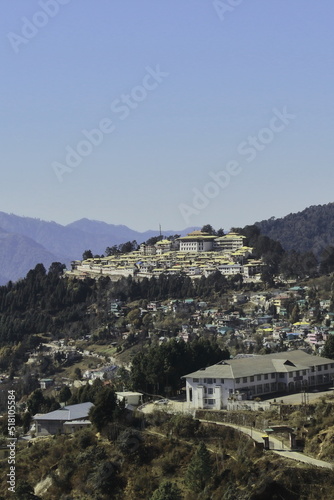 tawang hill station and monastery, located on himalayan foothills in arunachal pradesh, north east india