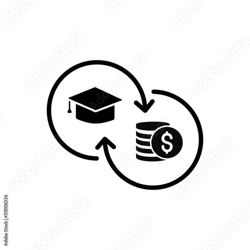 Education - salary, interrelation. Vector icon. Isolate on white background.