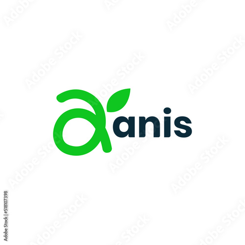 Nature line letter a logo design. Initial a with Leaf icon creative monogram symbol. Playful logo and colorful logo letter a